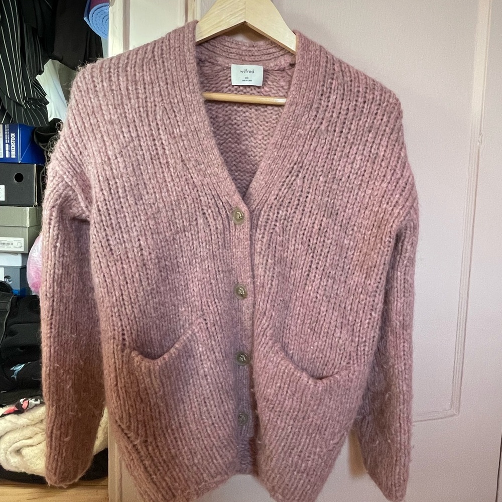 Aritzia Wilfred Wool Cardigan Sweater - Size: XXS